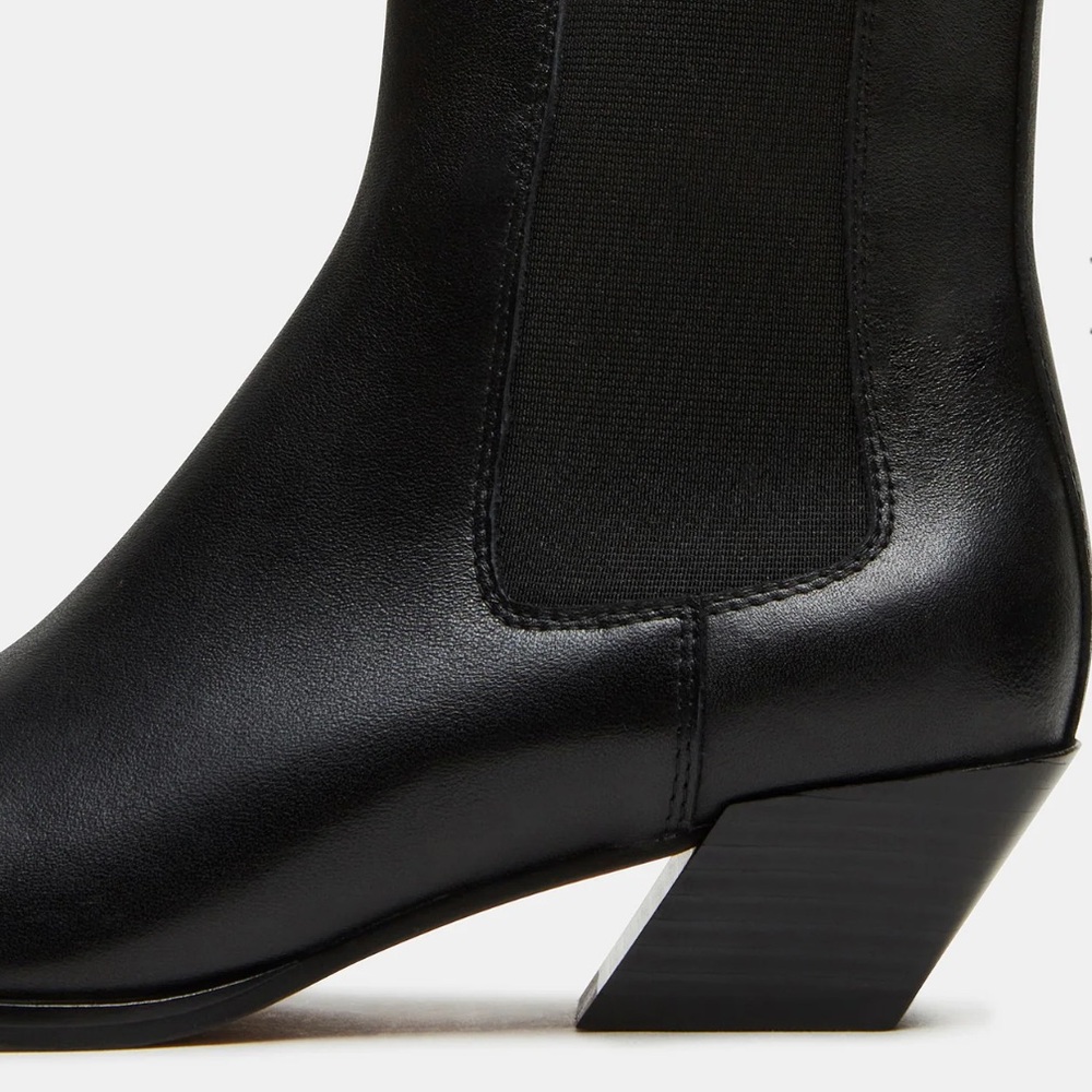Steve Madden EVAN BLACK LEATHER BOOTS size 11 - Picture 3 of 5